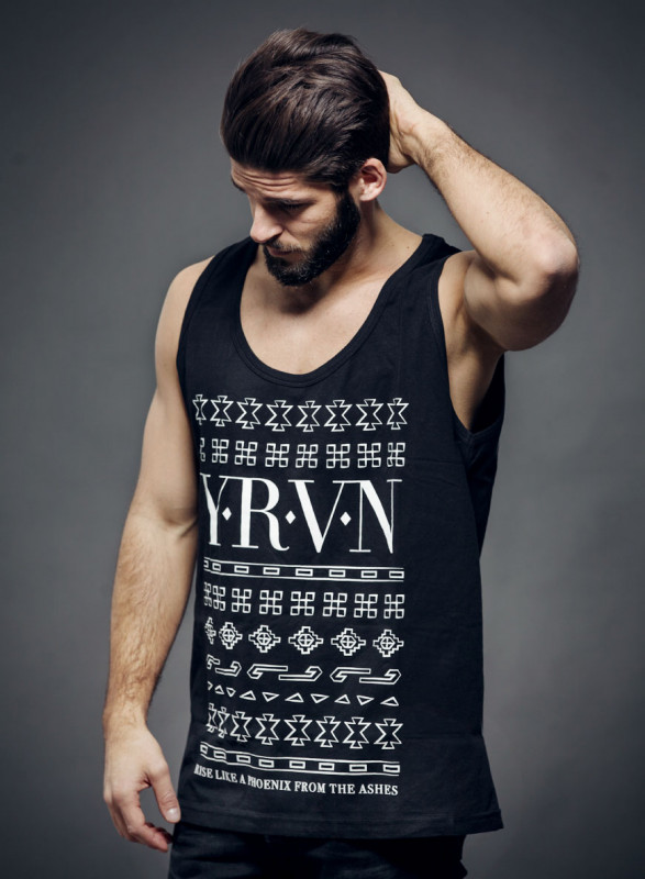 Y.R.V.N. Men Tank Top mit Ethnomuster