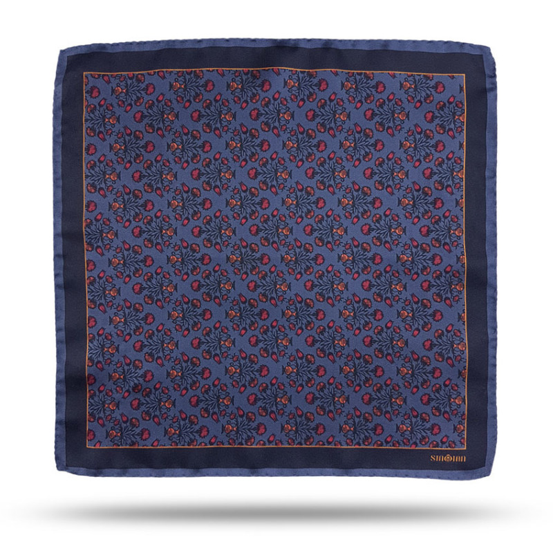 Armenian Patterned Floral Silk Pocket Square by SINOIAN