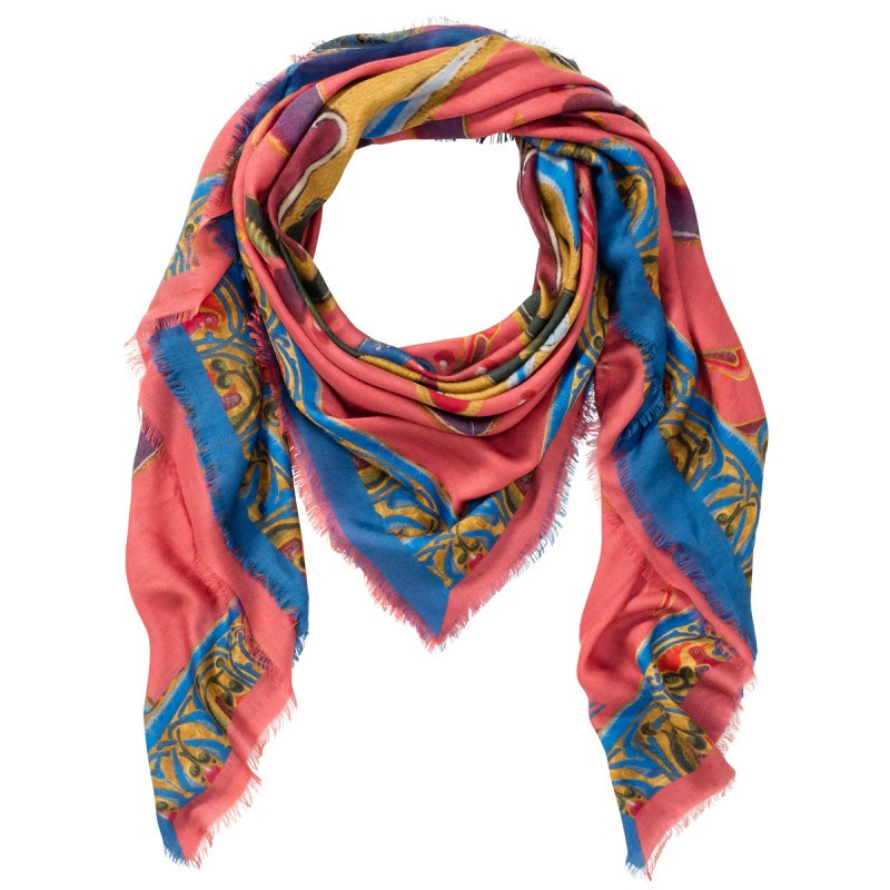 Floral printed modal cashmere-blend scarf